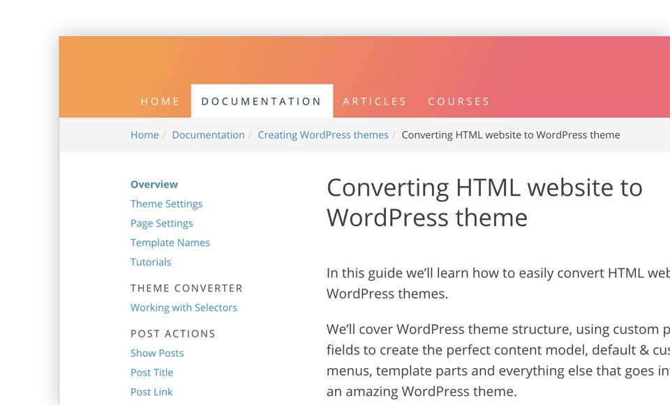 WordPress documentation portal.