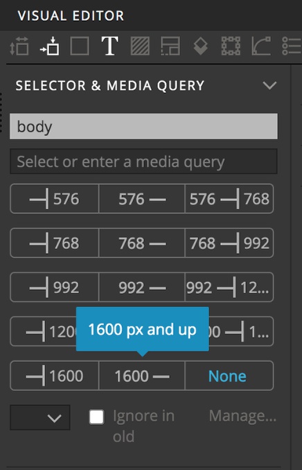 Selecting a media query