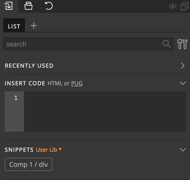 Snippets are displayed in the Pinegrow Library panel.